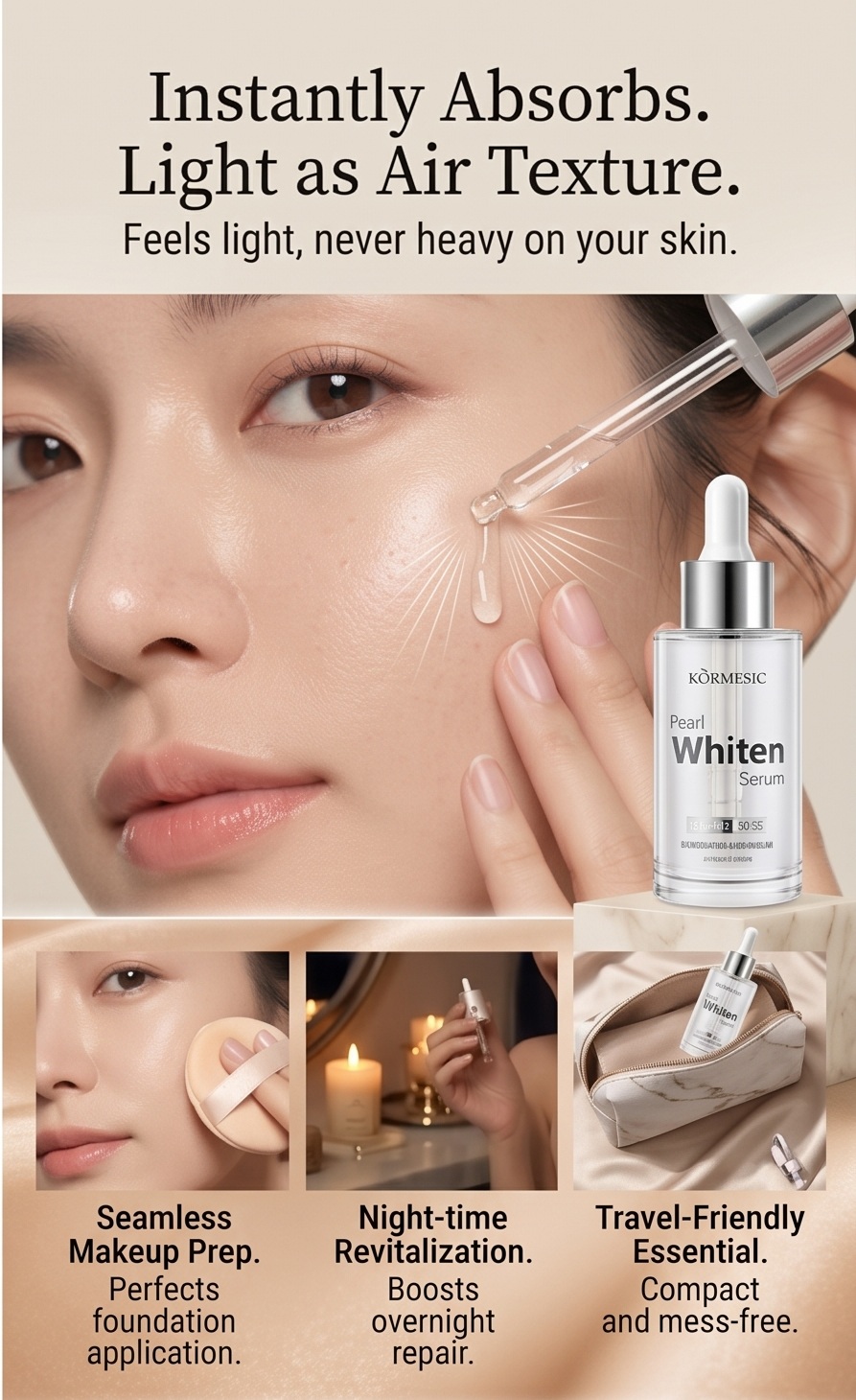 Pearl Whiten serum texture and application
